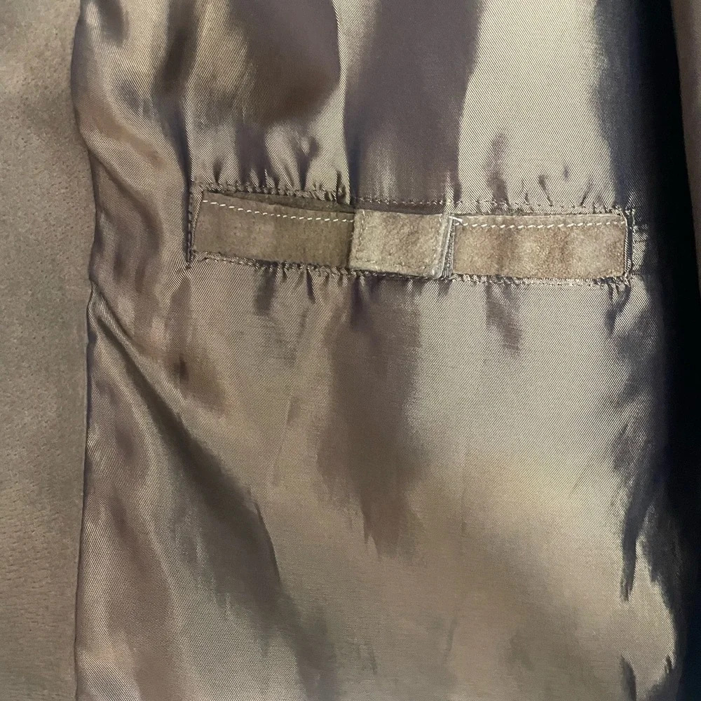 Andrew Marc 100% Leather Tan Suede Oversized Utility Jacket - Picture 6 of 8